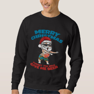Christmas In July Santa Beer Shirt Hawaiian Surf F