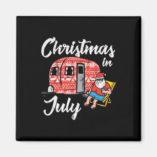 Christmas In July Santa Camping Funny Xmas Men Wom Magnet
