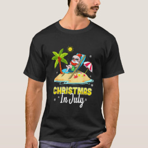 Christmas In July Santa Claus Beach Watermelon Fun T-Shirt