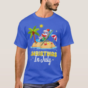 Christmas In July Santa Claus Beach Watermelon T-Shirt