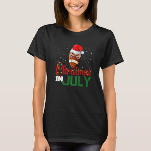 Christmas In July Santa Claus Football Ball Sungla T-Shirt