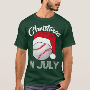 Christmas In July Santa Claus Hat Funny Baseball T-Shirt