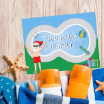 Christmas in July Santa Claus Summer Pool Party Postcard<br><div class="desc">This fun Christmas in July postcard makes a perfect summer party invitation for a pool gathering. Make it a fun north pole themed extravaganza with Santa Claus in his swimming trunks next to a cool swimming pool and diving board. Jolly Saint Nick is drawn in a red bathing suit on...</div>