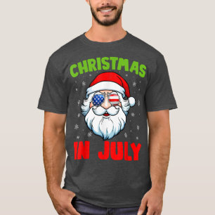 Christmas In July Santa Claus Summer Swimming Funn T-Shirt