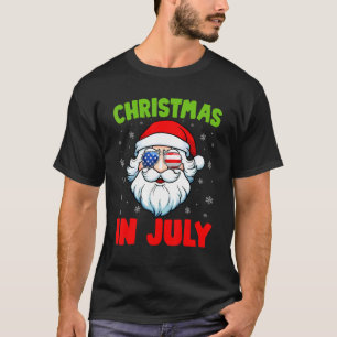 Christmas In July Santa Claus Summer Swimming T-Shirt