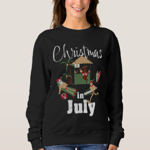 Christmas In July Santa Claus Sunglasses Summer Ce Sweatshirt