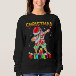 Christmas In July  Santa Dabbing Summer Santa Surf Sweatshirt