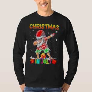 Christmas In July  Santa Dabbing Summer Santa Surf T-Shirt