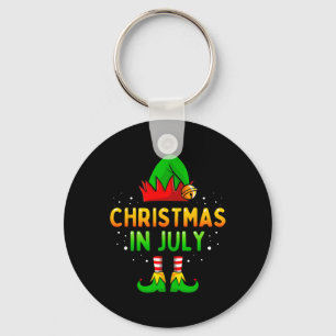 Christmas In July Santa Elf Funny Xmas Men Women K Key Ring