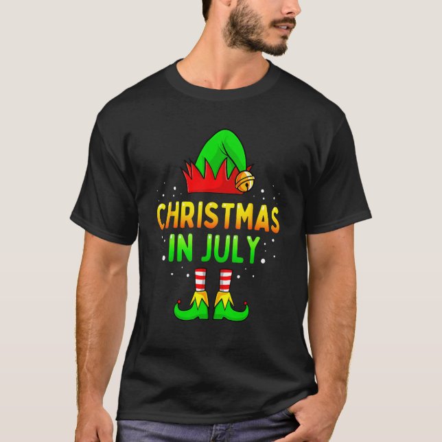 Christmas In July Santa Elf  Xmas Men Women Kids T-Shirt (Front)