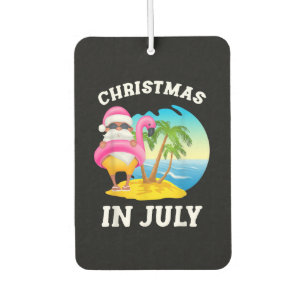 Christmas In July Santa Flamingo Pool Summer Car Air Freshener