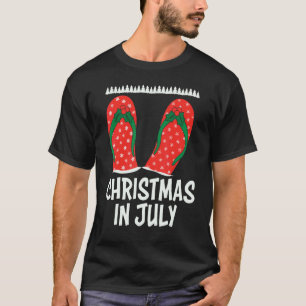 Christmas In July Santa Flip Flop Summer    Graphi T-Shirt