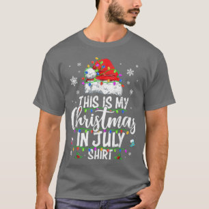 Christmas in July Santa Hat Summer Beach Vacation T-Shirt