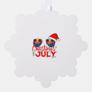 Christmas in July Santa Hat Sunglasses Beach Tree Decoration Card