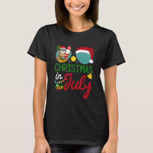 Christmas In July Santa Hat Sunglasses  Santa Surf T-Shirt