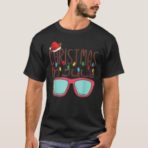 Christmas In July Santa Hat Sunglasses Summer Beac T-Shirt
