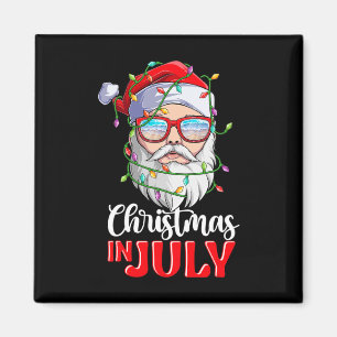 Christmas In July Santa Hat Sungles Beach Summer V Magnet