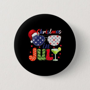 Christmas In July Santa Hat Sungles Funny Christma 6 Cm Round Badge