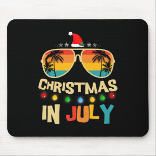 Christmas In July Santa Hat Sungles Summer Vacatio Mouse Pad