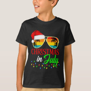 Christmas In July Santa Hat Sungles Summer Vacatio T-Shirt