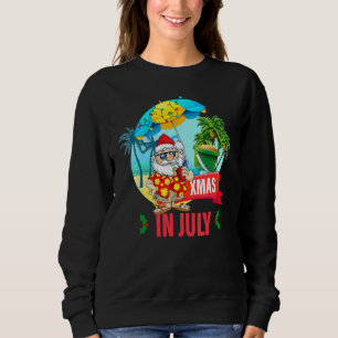 Christmas In July Santa Hat Xmas  Summer Xmas Vaca Sweatshirt