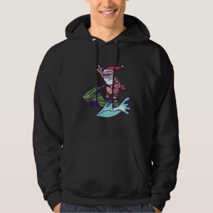 Christmas in July Santa Hawaiian Jet Ski Summer Su Hoodie