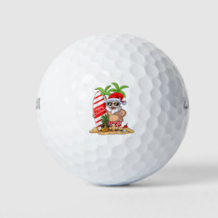 Christmas in July Santa Hawaiian Summer Surf Surfi Golf Balls