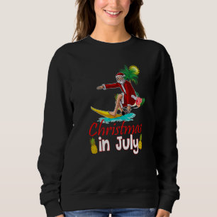 Christmas In July Santa Hawaiian Summer Surf Surfi Sweatshirt