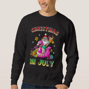Christmas In July Santa Hawaiian Sunglasses Pink F Sweatshirt