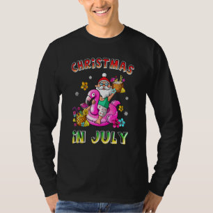 Christmas In July Santa Hawaiian Sunglasses Pink F T-Shirt