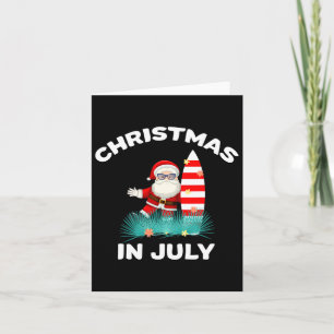 Christmas In July Santa Hawaiian Surfing Candy Can Card