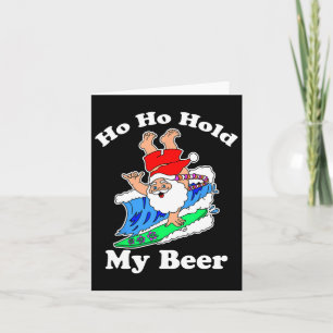 Christmas In July Santa Hawaiian Surfing Card