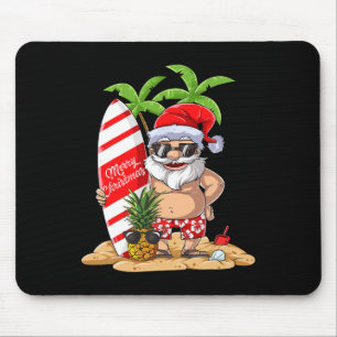 Christmas In July Santa Hawaiian Surfing Gifts Sum Mouse Pad