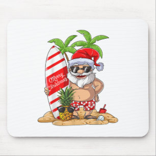 Christmas In July Santa Hawaiian Surfing Gifts Sum Mouse Pad
