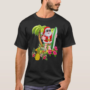 Christmas In July Santa Hawaiian Surfing Summer S T-Shirt