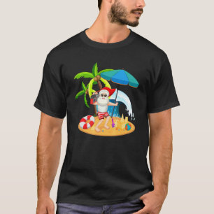 Christmas In July Santa Hawaiian Surfing Summer S T-Shirt