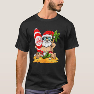 Christmas In July Santa Hawaiian Surfing Summer Su T-Shirt