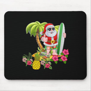 Christmas In July Santa Hawaiian Surfing T Shirt S Mouse Pad