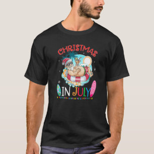 Christmas In July Santa Hawaiian Swim Summer T-Shirt