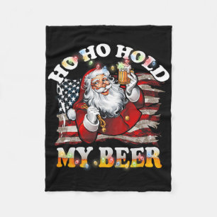 Christmas In July Santa Ho Ho Hold My Beer Usa Fla Fleece Blanket