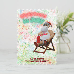 Christmas in July Santa Holiday Card