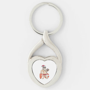 Christmas In July Santa Lifeguard Key Ring