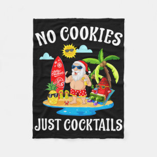 Christmas In July Santa No Cookies Just Tails Fleece Blanket