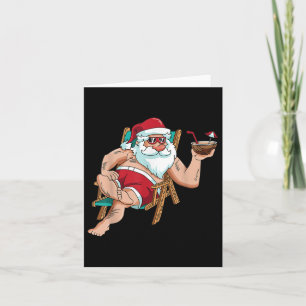 Christmas In July Santa On Beach Independence Day Card