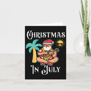 Christmas In July Santa On Beach Independence Day  Card