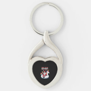 Christmas In July Santa on Unicorn Pool Float Stil Key Ring