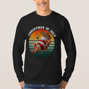 Christmas in July Santa on Vacation in Summer Sung T-Shirt