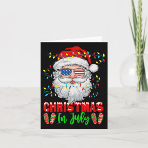 Christmas In July Santa Patriotic Festive Xmas Sum Card