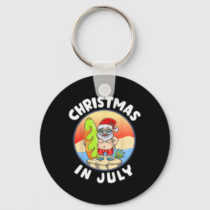 Christmas In July Santa Summer Beach Christmas In  Key Ring