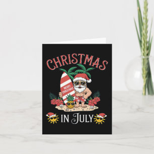 Christmas In July Santa Summer Beach Vacation Card